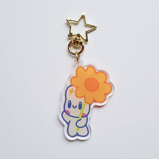 Porte-clé fleur jaune